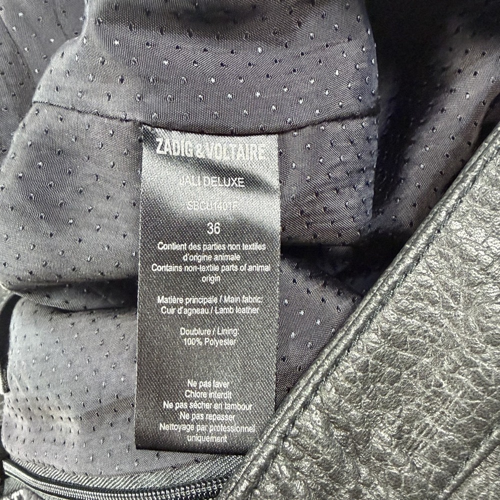 Zadig & Voltaire Jali Deluxe Lamb Leather Skirt Black‎ 36 - Picture 4 of 4